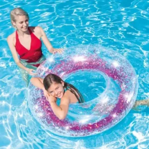 Colac mare gonflabil pentru inot Glitter 119 cm sclipici