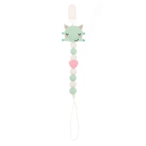 Colier pentru suzeta din silicon Coccorito Porcusor Teal