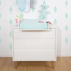 Comoda Childhome Retro Rio 90x50x90 cm cu masa de infasat Mdf Alb