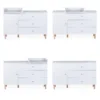 Comoda Childhome Wonder White 137x75x93 cm cu masa de infasat