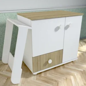 Comoda cu blat de infasat Lucky alb-natur A563