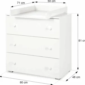 Comoda de infasat Klups Paula alb