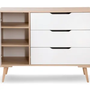 Comoda de infasat copii Klups Sofie Alb-Natur