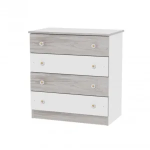 Comoda lemn 4 sertare White Artwood