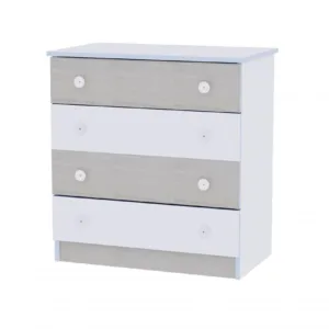 Comoda lemn 4 sertare White Blue Elm