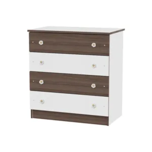 Comoda lemn 4 sertare White Walnut