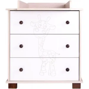 Comoda pentru copii Giraffe Natur cu Alb