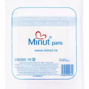 Comprese sterile pliate Minut 25 buc