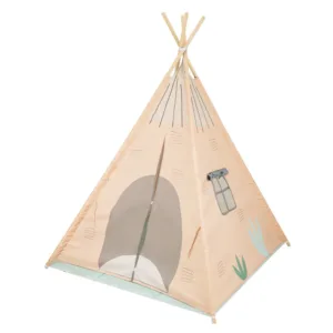 Cort cu suport din lemn KIKKA Boo House 120 x 120 x 160 cm Portocaliu