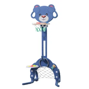 Cos de baschet multifunctional NIchiduta Garden 3 in 1 Bear Blue cu jucarie muzicala