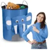 Cos pentru depozitarea hainelorjucariilor copii Nukido Elefantel Albastru 35x45 cm