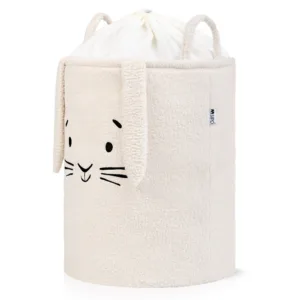 Cos pliabil cu manere rezistente Premium Fluffy Toy Boucle Rabbit Cream 43 litri