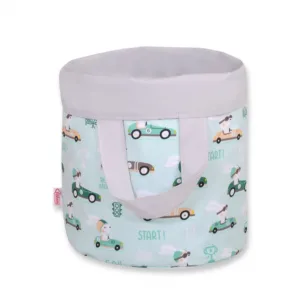 Cos rotund pentru depozitare jucarii size S Mint Rabbits Gray