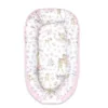 Cosulet bebelus pentru dormit Baby Nest 105x66 cm Velvet Sweet Deer Pink MimiNu