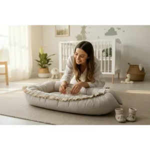 Cosulet pentru bebelusi MimiNu Premium Baby Nest 55x75 cm Grey