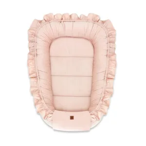 Cosulet pentru dormit MimiNu Baby Nest 55 x 75 cm din catifea Magnolia