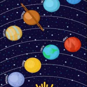 Covor antiderapant pentru copii 150x200 cm Galaxy