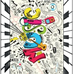 Covor antiderapant pentru copii 150x200 cm Music