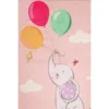 Covor antiderapant pentru copii Balloons Pink 100x150 cm