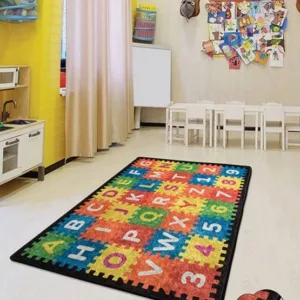Covor antiderapant pentru copii Puzzle 100x150 cm