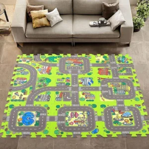 Covor puzzle din spuma EVA 90x90cm City Circuit