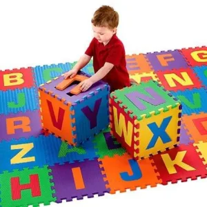 Covor puzzle din spuma Litere si Cifre 36 piese