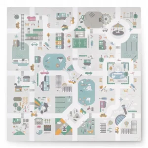 Covor puzzle multifunctional pentru copii Nukido Town 105x105x1 cm din spuma EVA inodora