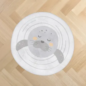 Covor rotund diametru 85cm pentru camera copii KikkaBoo Seally Me