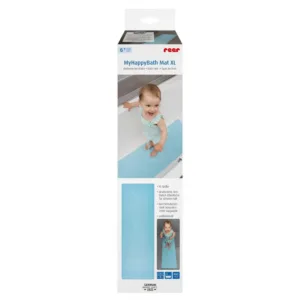 Covoras de baie antialunecare cu ventuze din cauciuc natural antibacterian dreptunghiular 97 x 36 cm albastru MyHappyBath Mat XL Reer 76033