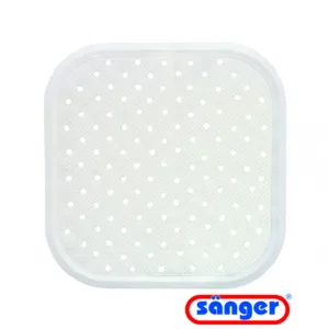 Covoras de dus din cauciuc natural antiderapant cu ventuze pentru fixare 56x56 cm alb