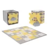 Covoras de joaca Kinderkraft Luno shapes puzzle 3D din spuma yellow
