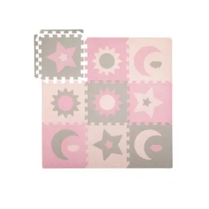 Covoras de joaca puzzle Momi Nebe 93 x 93 cm Pink