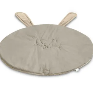 Covoras din catifea cu doua fete pentru camera copii diametru 90cm Sensillo Velvet Bunny Beige
