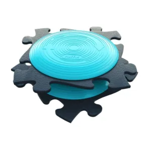 Covoras ortopedic senzorial puzzle set Rotana gri-turcoaz
