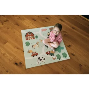 Covoras puzzle pentru copii Free2Play Farm din spuma 91x91 cm