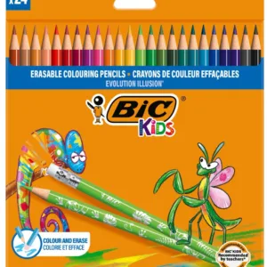 Creioane colorate cu guma de sters Evolution Illusion Bic