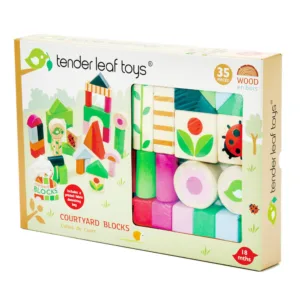 Cuburi din lemn cu ilustratii din gospodarie Tender Leaf Toys