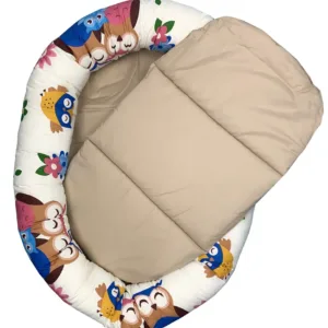 Cuib Baby Nest cu salteluta detasabila Bufnite cu maro