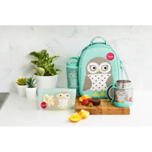 Cutie alimentara din inox cu lingura-furculita Bufnita 3 Sprouts