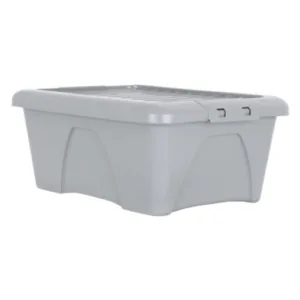 Cutie depozitare cu capac Upcycled 34 litri gri