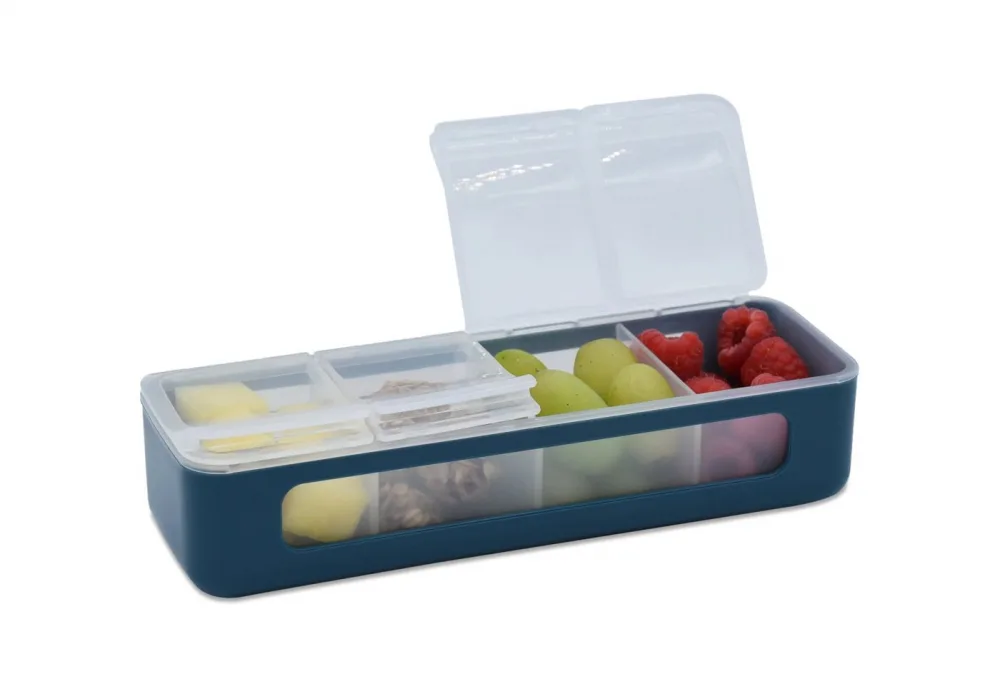 Cutie snack cu 4 compartimente Melii Luxe Blue