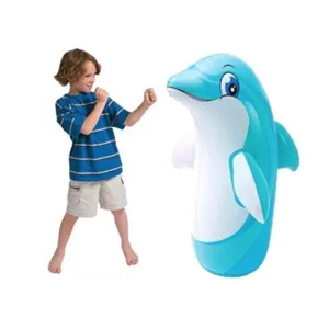 Delfin gonflabil 3D pentru copii Intex jucarie hopa-mitica baza cu apa 94 cm
