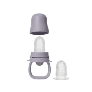Dispozitiv de hranire Bibs Baby Feeder cu 2 tetine din silicon Fossil Grey