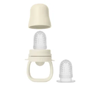 Dispozitiv de hranire Bibs Baby Feeder cu 2 tetine din silicon Ivory