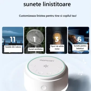 Dispozitiv portabil cu acumulator si lumina White noise Momcozy