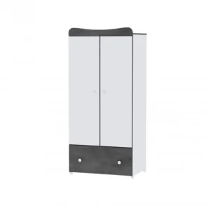Dulap garderoba 2 usi Exclusive White Vintage Grey