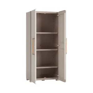 Dulap inalt pentru exterior Keter Groove cu 3 polite inaltime 180 cm Bej