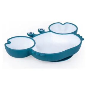 Farfurie Giligums Crab Premium din silicon fara BPA 6 luni+ albturcoaz