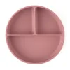 Farfurie compartimentata PetiteMars cu ventuza si 3 compartimente TakeMatch silicon roz