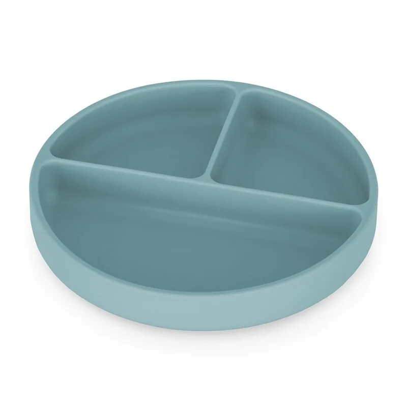 Farfurie compartimentata din silicon PetiteMars Frosted Sky Albastru TakeMatch